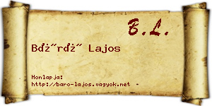 Báró Lajos névjegykártya